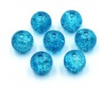 Koraliki szklane Crackle 8mm niebieski jasny 14 sztuk