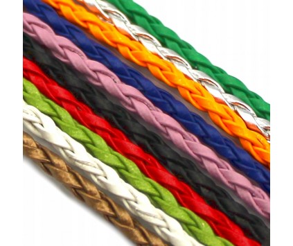 RZEMIEŃ PLECIONY OKRĄGŁY 3mm MIX KOLORÓW DO BRANSOLETEK BIŻUTERII 10 x 1m