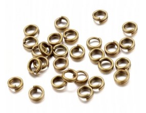 Ogniwka Podwójne Sprężynki 4mm Złote Ant. 100szt