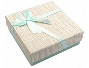 PUDEŁKO PREZENTOWE OZDOBNE DO BIŻUTERII DROBIAZGÓW 8,5x8,5x2,8 NIEBIESKIE