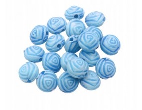 Koraliki Różyczki Pastelowe Akrylowe 20szt Niebies