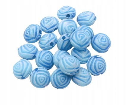 Koraliki Różyczki Pastelowe Akrylowe 20szt Niebies