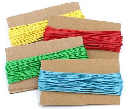 Sznurek Jubilerski Bawełniany Woskowany 1mm 4x10m Mix Podstawowych Kolorów