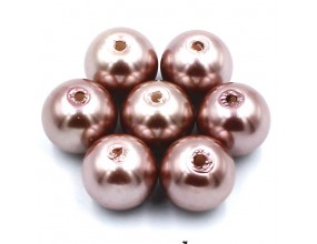 PERŁY SZKLANE KORALIKI 10mm brązowe jasne 10szt.
