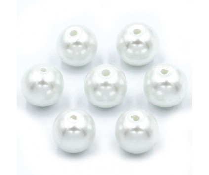 PERŁY SZKLANE perła szklana 8mm białe