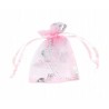 Woreczek Organza Różowa Motylki 9x7cm 1szt