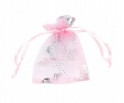 Woreczek Organza Różowa Motylki 9x7cm 1szt