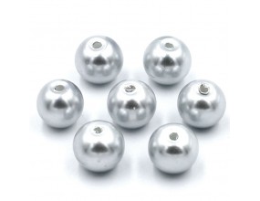 Koraliki perły szklane perła 8mm szary jasny 20szt