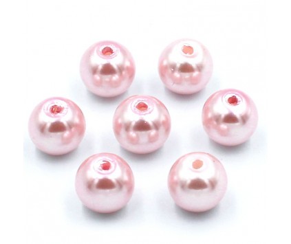 Koraliki perły szklane perła 8mm róż jasny