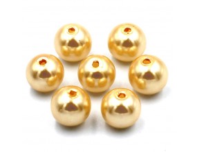 Koraliki perły szklane perła 8mm złote jasne 20szt