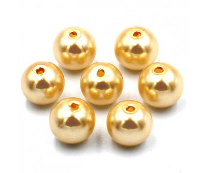 Koraliki perły szklane perła 8mm złote jasne