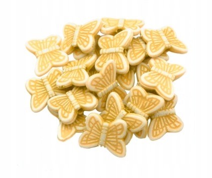 Koraliki MOTYLKI Pastelowe Akrylowe 20szt Pomarań