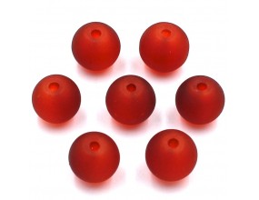 KORALIKI MROŻONE SZNUR 8mm SZKLANE 52szt mleczne