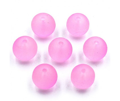 KORALIKI MROŻONE SZNUR 8mm SZKLANE 52szt mleczne