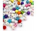 Koraliki Akrylowe Literki Litery Kule 8mm Alfabet Mix Kolorów 100sz