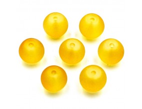 Koraliki mrożone szklane 8mm 20szt żółte