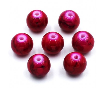 KORALIKI MROŻONE SZNUR 8mm SZKLANE 52szt mleczne