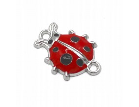 Łącznik Emaliowany do Bransoletki Biedronka 26x19x5mm 1szt Metal Srebrny