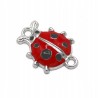 Łącznik Emaliowany do Bransoletki Biedronka 26x19x5mm 1szt Metal Srebrny