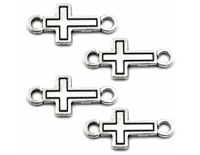 ŁĄCZNIK KRZYŻ KRZYŻYK DO BRANSOLETEK BIŻUTERII MEAL 22x11mm 4szt
