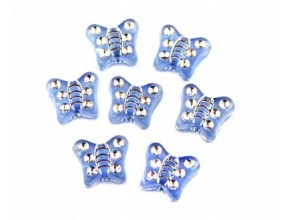 Koraliki motylki akrylowe 9mm niebieskie 20 sztuk