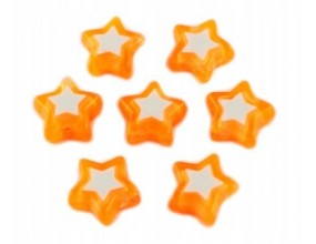 KORALIKI GWIAZDKI akrylowe 9mm pomarańcz 10 sztuk