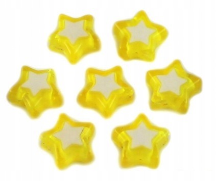 KORALIKI GWIAZDKI akrylowe 9mm żółte 10 sztuk
