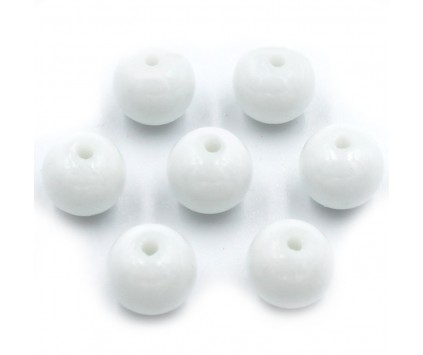 KORALIKI MROŻONE SZNUR 8mm SZKLANE 52szt mleczne