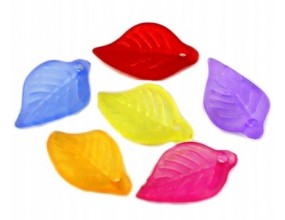 Koraliki listki akrylowe 18x13mm mix kolorów 10szt