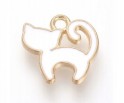 Zawieszka emaliowana KOTEK charms 12x13x1mm biały