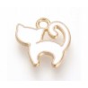 Zawieszka emaliowana KOTEK charms 12x13x1mm biały