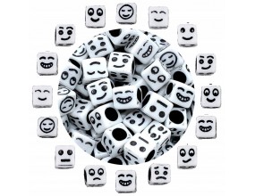 Koraliki modułowe EMOTKI 6x6mm 100szt MIX EMOJI