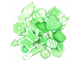 Koraliki Akrylowe Pastelowe Mix 20szt Zielone