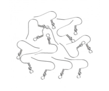 Bigle z kulką sprężynką 18x18 mm kolor srebrny