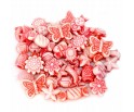 Koraliki Akrylowe Pastelowe Mix 50szt Czerwone