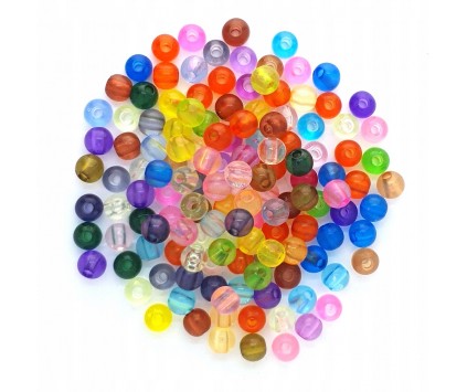 Koraliki Kulki Kuleczki Akrylowe 6mm 100szt Mix