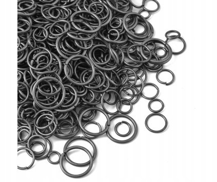 Mix Kółeczka Ogniwka 4-10mm 10g ~130sz Srebrny Ant