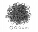 Mix Kółeczka Ogniwka 4-10mm 10g ~130sz Srebrny Ant