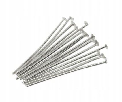 Szpilki Gwoździe Nity 30mm 3cm 50szt Srebrne C.