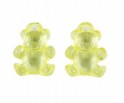 KORALIKI ZAWIESZKI MIŚ akrylowe 21x15mm 4szt żół.