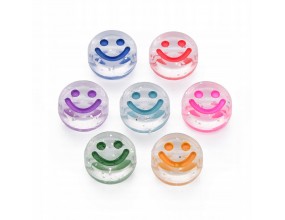 Koraliki Uśmiechy Emotki Duże 10x5mm 10szt Mix