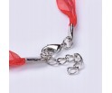 Baza Naszyjnika Potrójna Wstążka Sznurek Czerwony 10szt