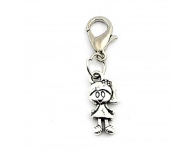 Zawieszka do bransoletek charms dziewczynka metal