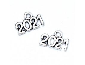 Zawieszka 2021 Charms 14x9mm metal Nowość 2szt