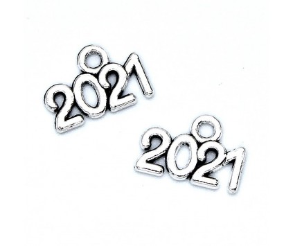 Zawieszka 2021 Charms 14x9mm metal Nowość 2szt