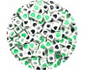 KORALIKI mixSERCA KOSTKI zielone czarne 7mm 50szt