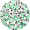 KORALIKI mixSERCA KOSTKI zielone czarne 7mm 50szt