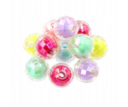 Koraliki Szlifowane Kule akrylowe 10mm mix 10szt