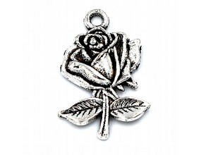 Zawieszka metalowa charms RÓŻA 21x17mm 1szt