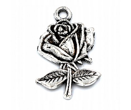 Zawieszka metalowa charms RÓŻA 21x17mm 1szt